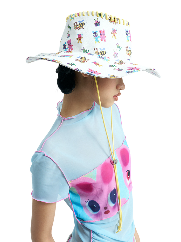 Bee Rabbit Cowboy Hat - Trendy Western Style Hat for Festivals, Summer Outings, Y2K Fashion