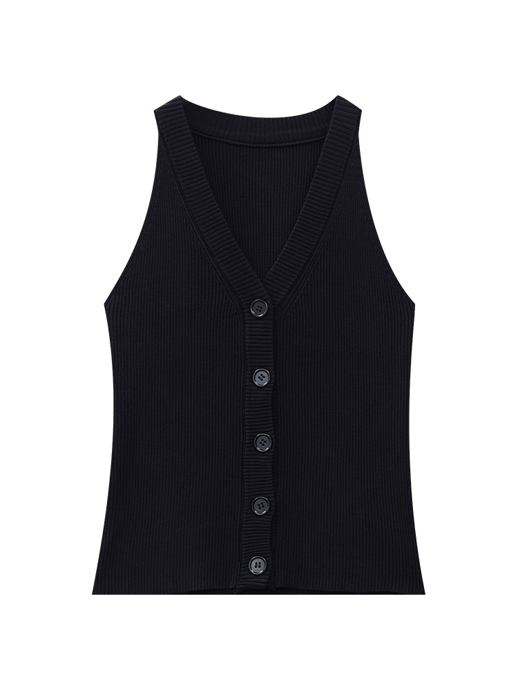 Black Knitted Camisole for Women - Summer Slim Fit Sexy Short Top for Outerwear, Y2K Style Fashion Essential