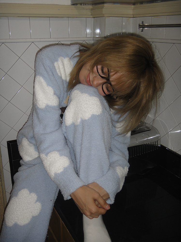 Blue Little Angel Pajama Set - Soft Warm Loungewear for Cozy Nights, Cute Fufu Style for Relaxation and Comfort