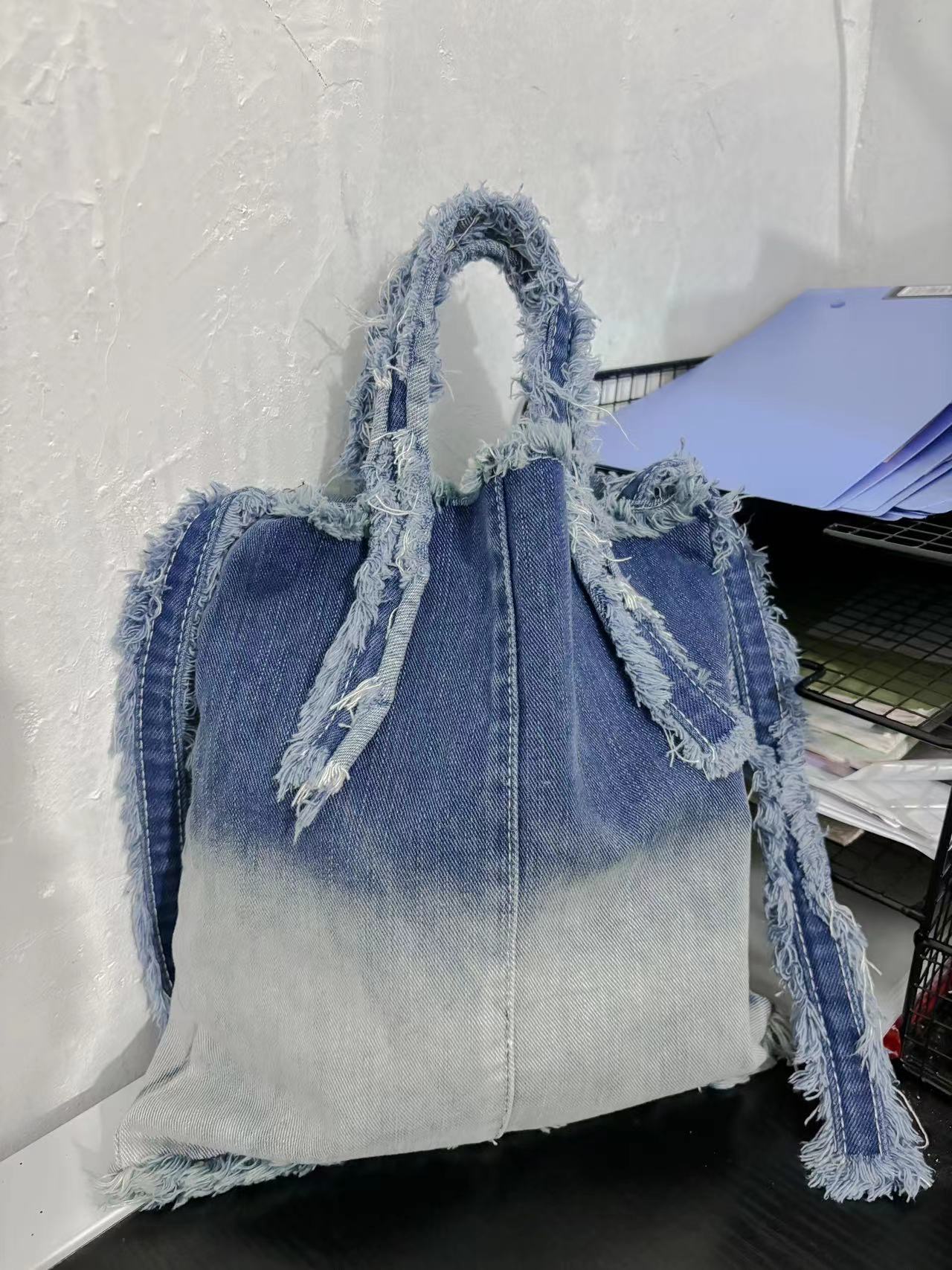 Casual Bohemian Denim Crossbody Tote Bag - 2025 Korean Style Shoulder Handbag for Niche Personalities