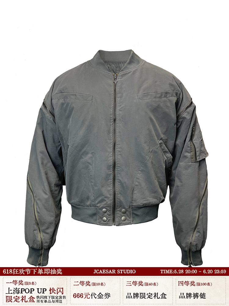 Double Zipper MA1 Flight Jacket - Cleanfit Military Style Bomber Jacket for Men, Trendy Urban Fashion Outerwear