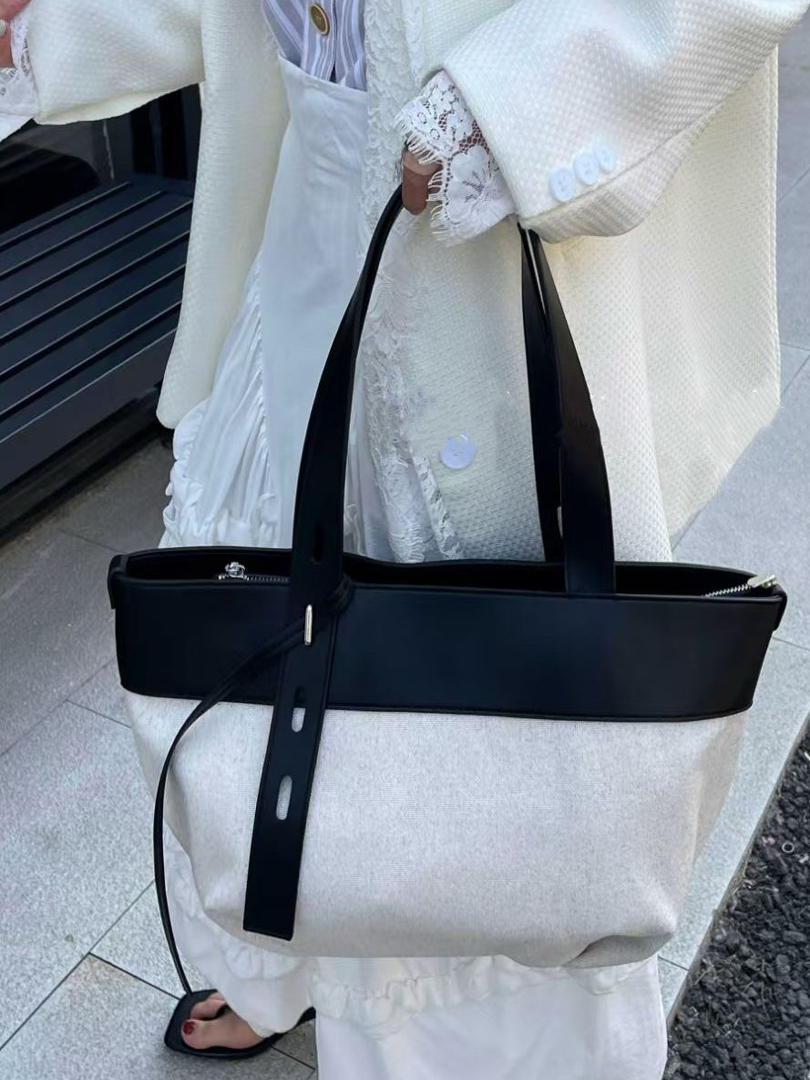 Fashionable Single Shoulder Tote Bag for Women, Cotton and Linen, Versatile High-End Commuter Style, Spring/Summer 2025