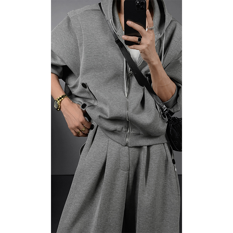 Heavyweight Casual Hoodie Jacket and Long Pants Sports Suit for Men - 2025 Autumn Collection
