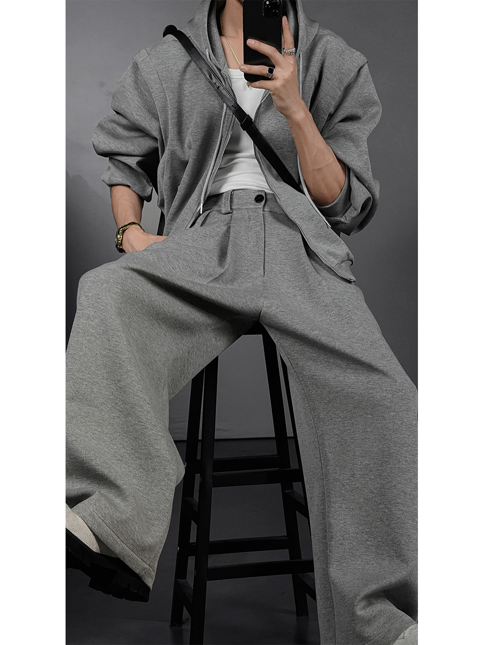 Heavyweight Casual Hoodie Jacket and Long Pants Sports Suit for Men - 2025 Autumn Collection