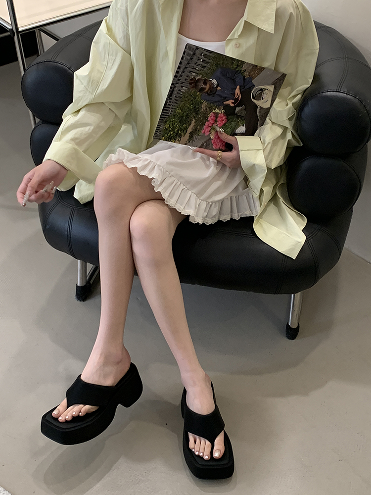 High-End Open-Toe Platform Sandals for Women - Summer Flip-Flops with Chic Rome Style
