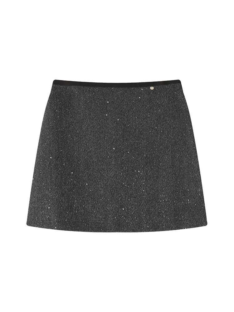 High-Waisted A-Line Skirt for Women, Solid Color, Versatile Slim-Fit, Autumn Winter 2024, Korean Style, Bodycon Short Skirt