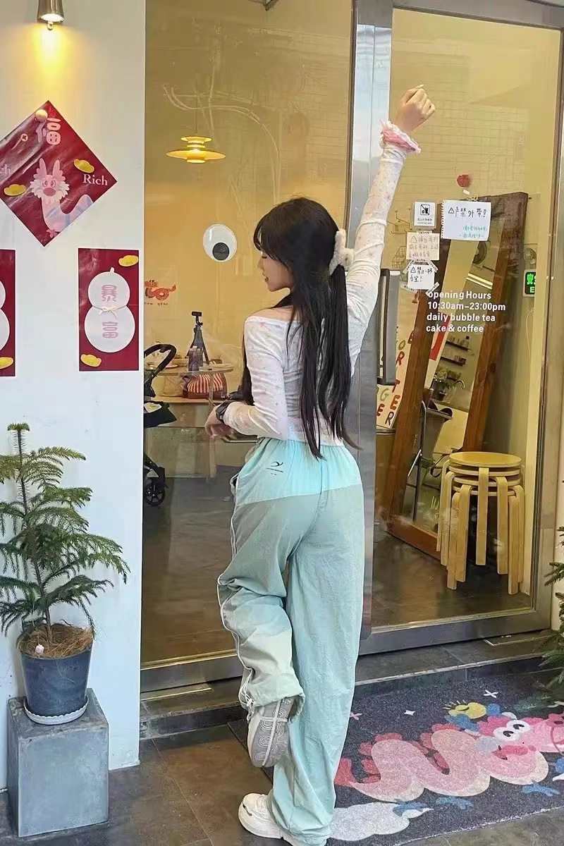 High-Waisted Loose Jazz Dance Pants for Women, Floor-Length Draped Wide-Leg Hip Hop Casual Trousers, European American Street Style