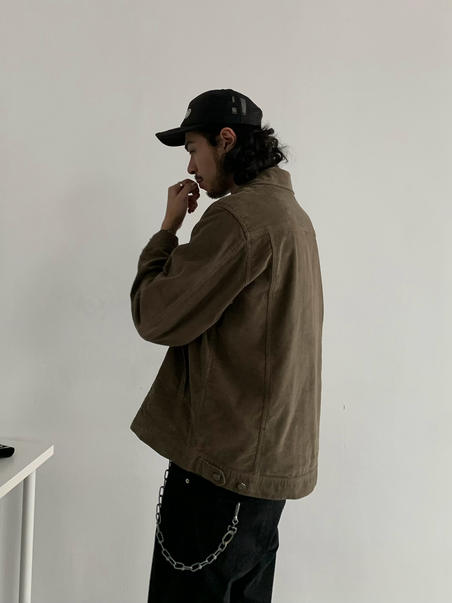 Japanese Retro Clean Fit Short Corduroy Work Jacket for Men - Autumn Winter American Casual Outerwear