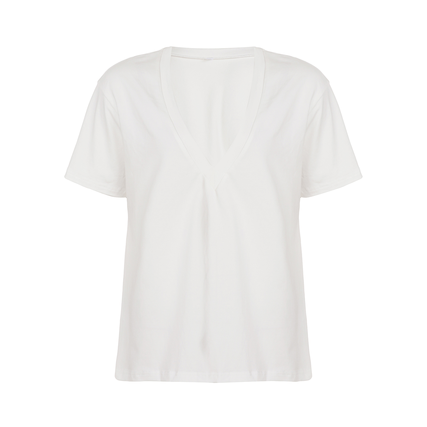 Minimalist Loose V-Neck T-Shirt - Versatile Street Style Layering Top for Trendy Girls - Casual Fashion Essential