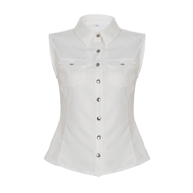 Minimalist Single-Breasted Workwear Lapel Vest - Loose Fit Solid Color Top for Effortless Style