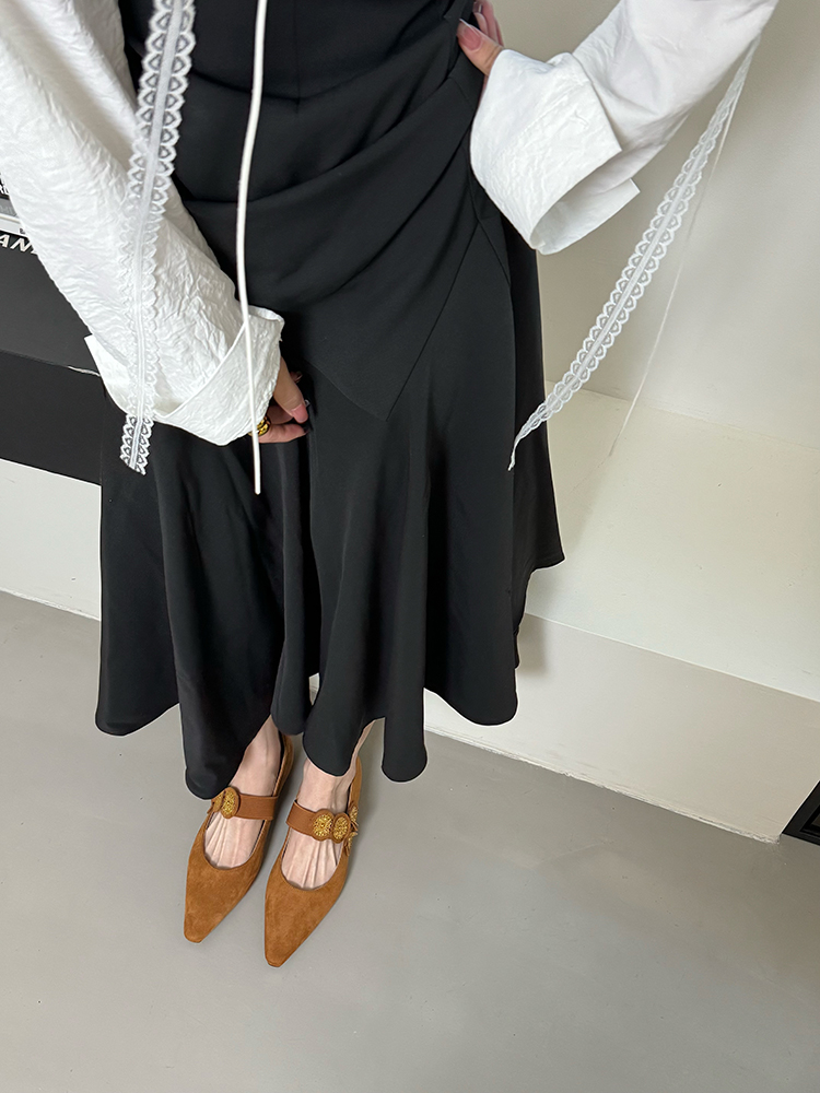 Pointed Vintage Women's Mary Jane Flats - High-End Chinese Style Shoes with Inner Height Increase for Spring & Autumn 2025