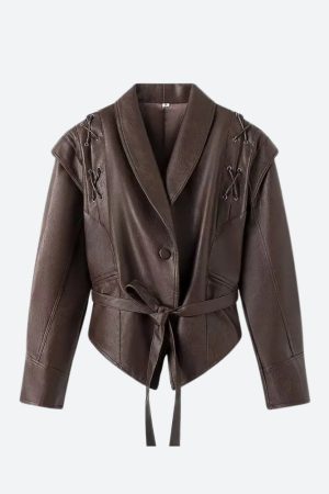 Quick Outfits, Modest Fashion Outfits Ideas Asymmetric Faux Leather Jacket