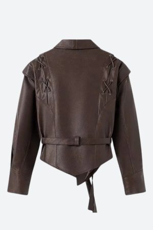 Quick Outfits, Modest Fashion Outfits Ideas Asymmetric Faux Leather Jacket
