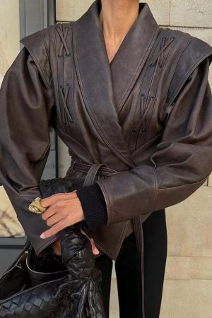 Quick Outfits, Modest Fashion Outfits Ideas Asymmetric Faux Leather Jacket