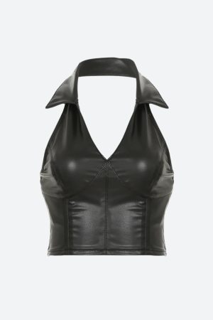 Quick Outfits, Modest Fashion Outfits Ideas Baddie Faux Leather Crop Top