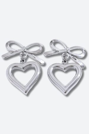 Quick Outfits, Modest Fashion Outfits Ideas Bow & Heart Earrings