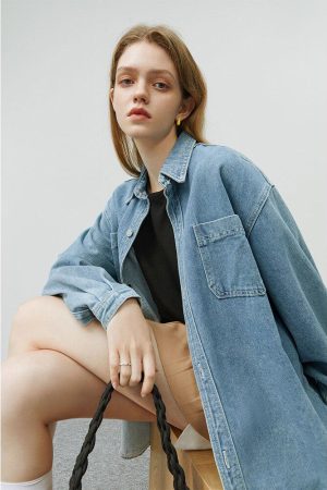 Quick Outfits, Modest Fashion Outfits Ideas Casual Denim Shirt