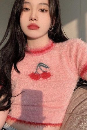 Quick Outfits, Modest Fashion Outfits Ideas Cherry Crop Sweater