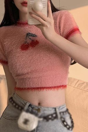 Quick Outfits, Modest Fashion Outfits Ideas Cherry Crop Sweater