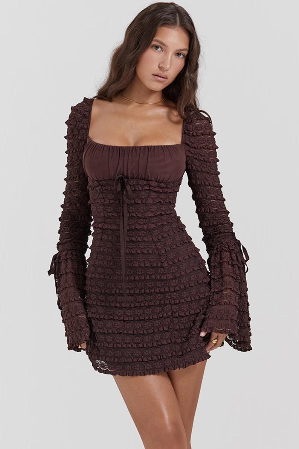 Quick Outfits, Modest Fashion Outfits Ideas Coffee Ruched Mini Dress