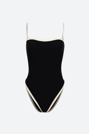 Quick Outfits, Modest Fashion Outfits Ideas Contrast Basic Swimsuit