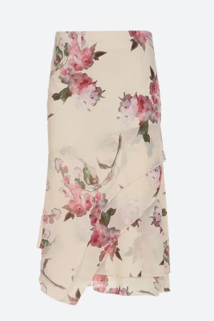 Quick Outfits, Modest Fashion Outfits Ideas Cottagecore Floral Layered Midi Skirt