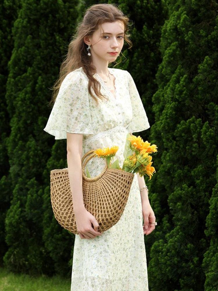 Quick Outfits, Modest Fashion Outfits Ideas Cottagecore Floral Midi Dress