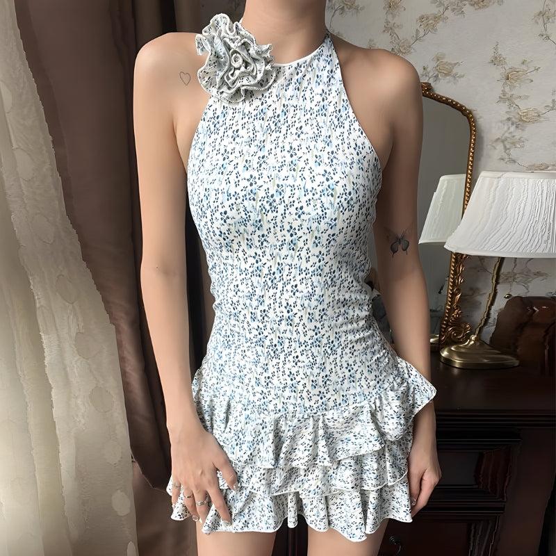 Quick Outfits, Modest Fashion Outfits Ideas Cottagecore Floral Ruffled Mini Dress