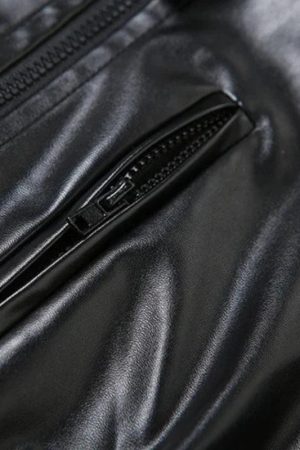 Quick Outfits, Modest Fashion Outfits Ideas Cyberpunk Faux Leather Zip Up Top
