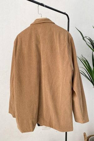 Quick Outfits, Modest Fashion Outfits Ideas Dark Academia Corduroy Long Jacket