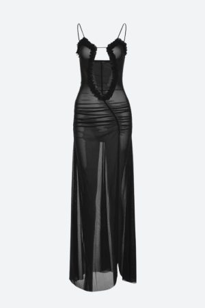 Quick Outfits, Modest Fashion Outfits Ideas Deep Plunge Slit Maxi Dress