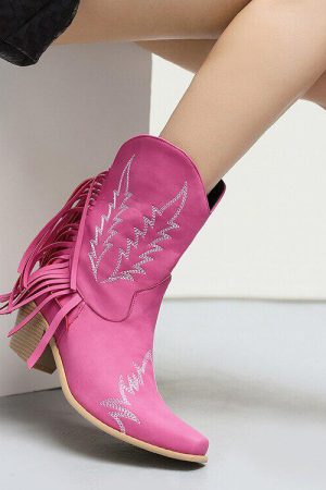 Quick Outfits, Modest Fashion Outfits Ideas Disco Cowgirl Fringe Ankle Boots