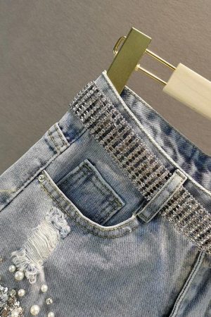 Quick Outfits, Modest Fashion Outfits Ideas Disco Cowgirl Rhinestone Fringe Denim Shorts
