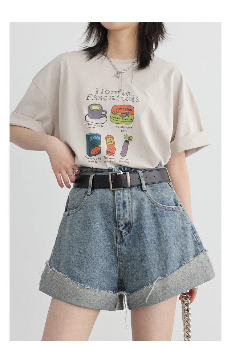Quick Outfits, Modest Fashion Outfits Ideas Distressed and Slit Jean Shorts