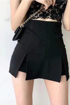 Quick Outfits, Modest Fashion Outfits Ideas Double Side Slit Mini Skort