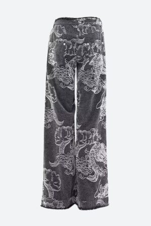 Quick Outfits, Modest Fashion Outfits Ideas Dragon Printed Jeans