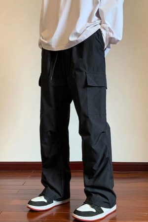 Quick Outfits, Modest Fashion Outfits Ideas Drawstring Cargo Parachute Pants