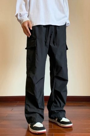 Quick Outfits, Modest Fashion Outfits Ideas Drawstring Cargo Parachute Pants