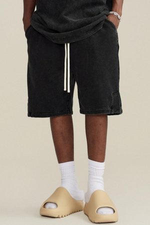 Quick Outfits, Modest Fashion Outfits Ideas Drawstring Waist Loose Shorts