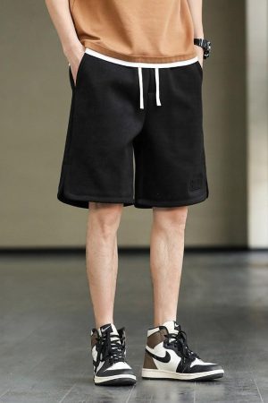 Quick Outfits, Modest Fashion Outfits Ideas Drawstring Waist Oversize Sweatshort