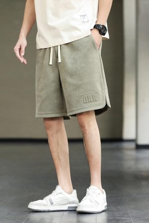 Quick Outfits, Modest Fashion Outfits Ideas Drawstring Waist Oversize Sweatshort