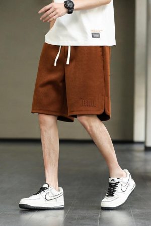 Quick Outfits, Modest Fashion Outfits Ideas Drawstring Waist Oversize Sweatshort