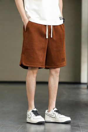 Quick Outfits, Modest Fashion Outfits Ideas Drawstring Waist Oversize Sweatshort