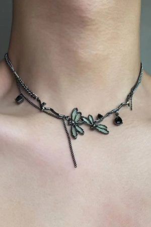 Quick Outfits, Modest Fashion Outfits Ideas Fairycore Dragonfly Necklace