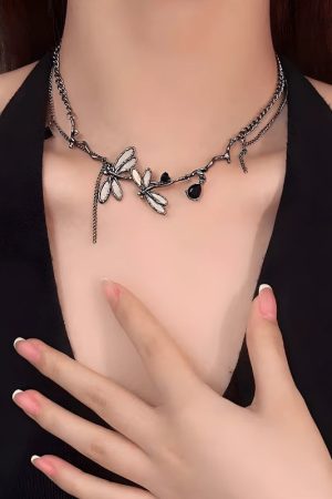 Quick Outfits, Modest Fashion Outfits Ideas Fairycore Dragonfly Necklace