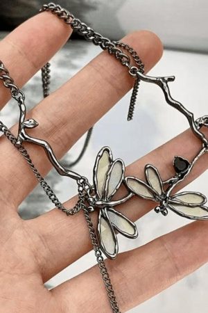 Quick Outfits, Modest Fashion Outfits Ideas Fairycore Dragonfly Necklace