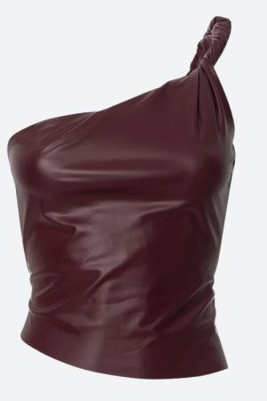 Quick Outfits, Modest Fashion Outfits Ideas Faux Leather One Shoulder Top