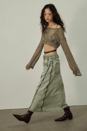 Quick Outfits, Modest Fashion Outfits Ideas Fishnet Crop Shrug Sweater