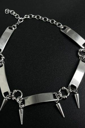 Quick Outfits, Modest Fashion Outfits Ideas Goth Spiked Metal Choker