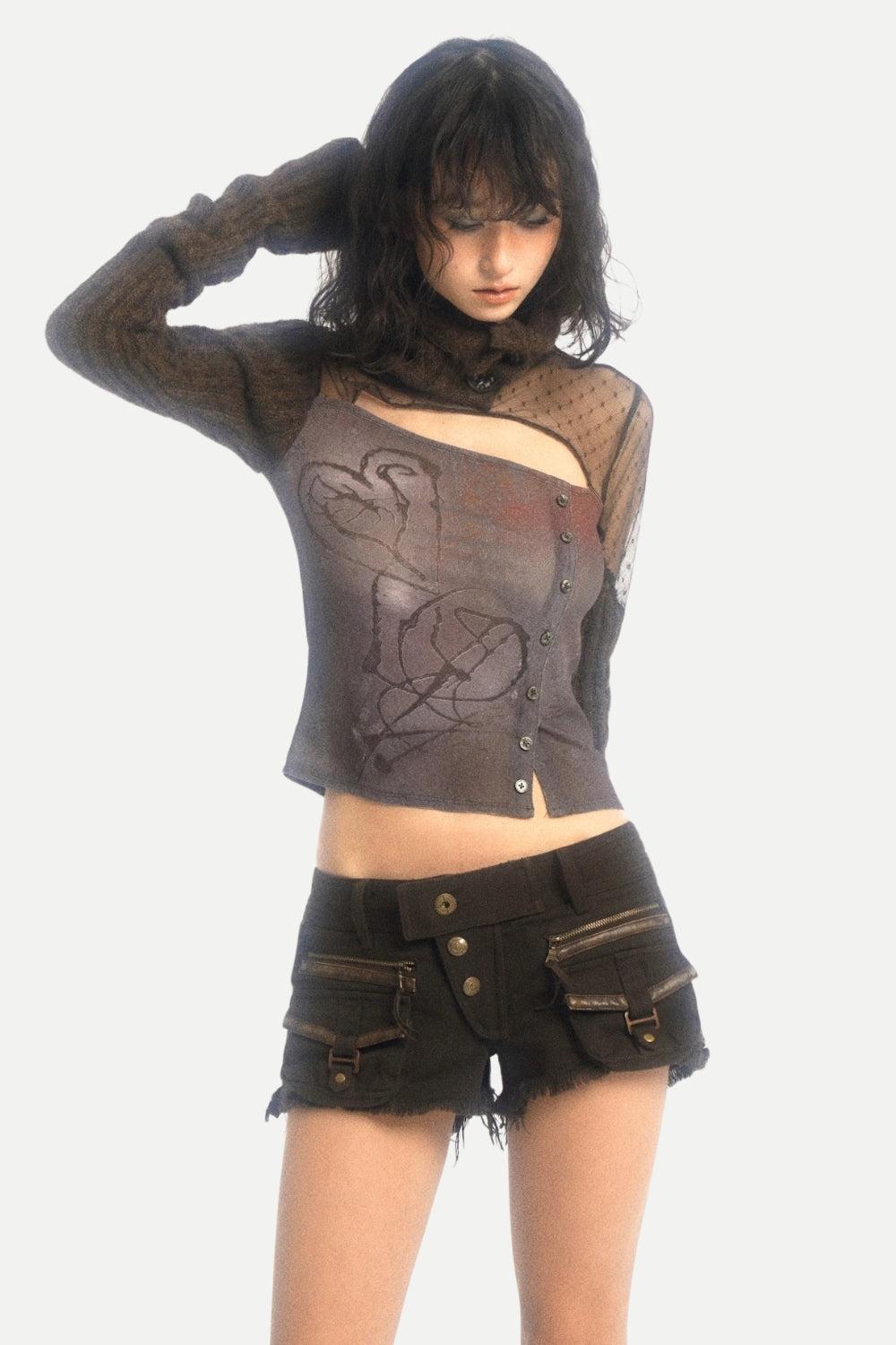 Quick Outfits, Modest Fashion Outfits Ideas Grunge Cut Out Knitted Top